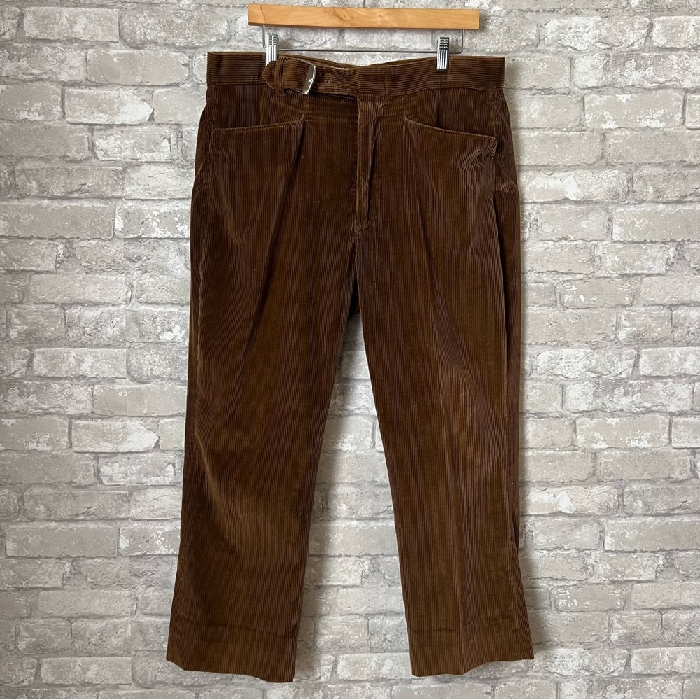 Vintage Sahara Men's 36x27 Soft Corduroy Straight Leg Slacks. Built in Belt